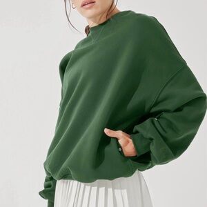 Popflex Blogilates Cloud Crewneck Sweater Sweatshirt Fern Green with Pockets